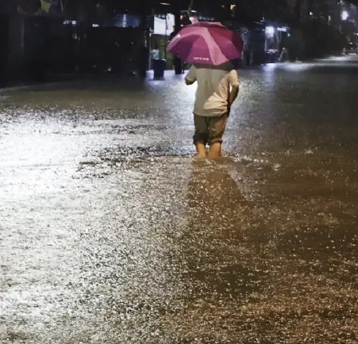 Thailand flash flood warning 2026 showing heavy rain, flooding streets, emergency alerts, and storm conditions across multiple provinces