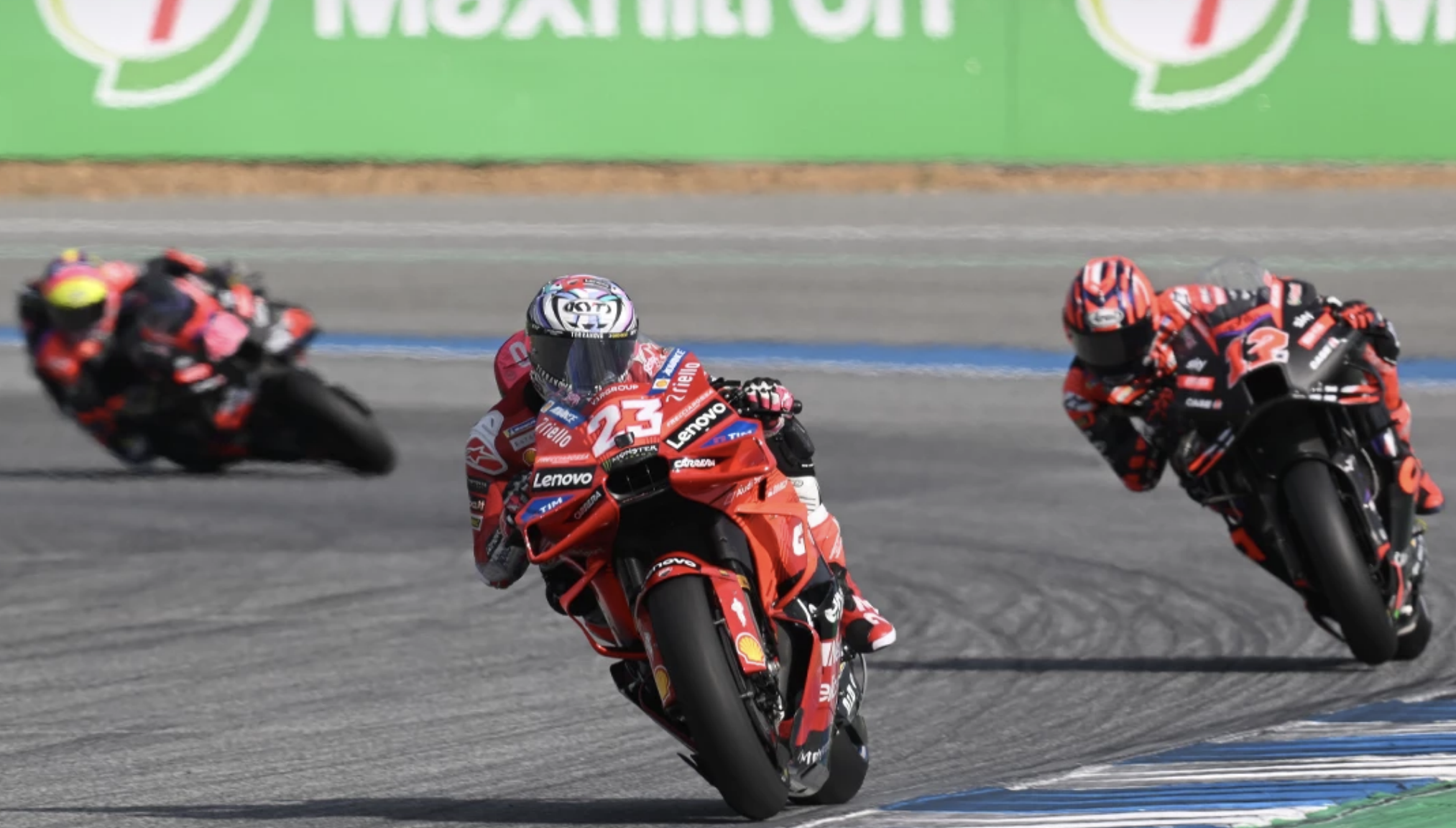 MotoGP riders racing at Chang International Circuit Buriram 2026